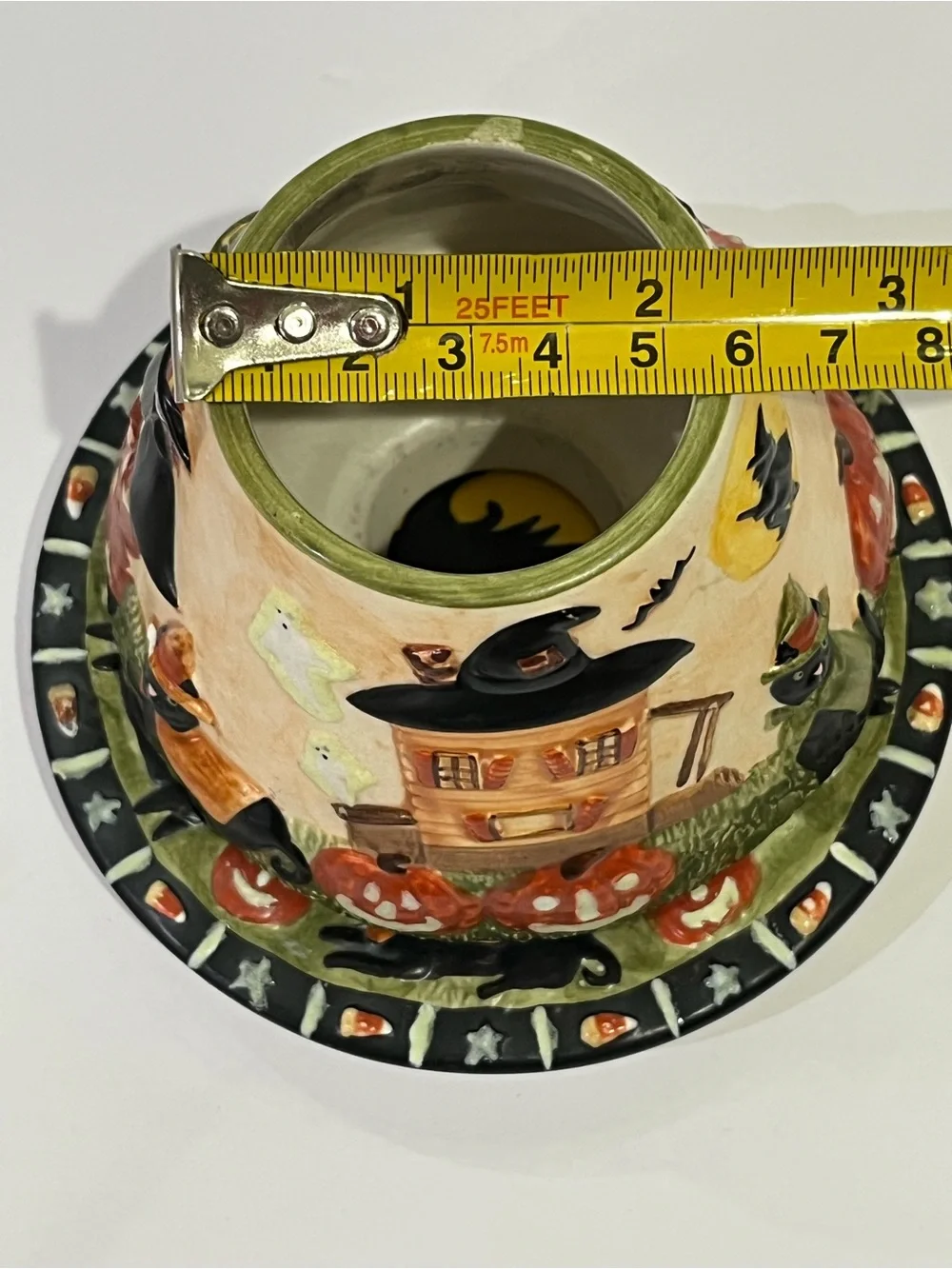 Rare Retired 2005 Yankee Candle Halloween Ceramic Candle Shade & Plate